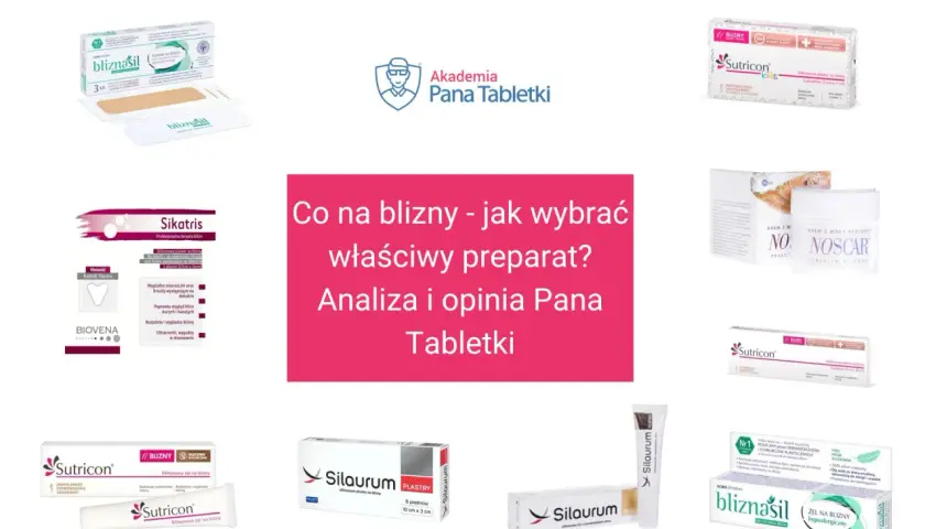 Plastry i żele na blizny: Bliznasil, Sutricon, Sikațris, Silaurum. Analiza preparatów na blizny.