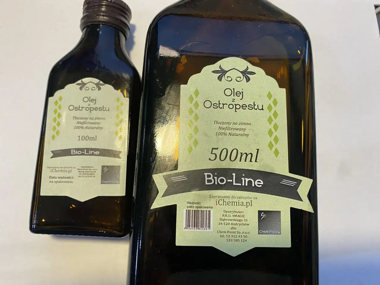 Olej z ostropestu Bio-Line w butelkach 100ml i 500ml. Naturalny, tłoczony na zimno, idealny dla skóry. Efekty na twarz widoczne po regularnym stosowaniu.